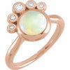 14K Rose Opal & 1/8 CTW Diamond Ring - Siddiqui Jewelers