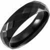 Black PVD Titanium 6 mm Faceted Band Size 8.5 - Siddiqui Jewelers