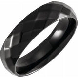 Black PVD Titanium 6 mm Faceted Band Size 9 - Siddiqui Jewelers