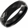Black PVD Titanium 6 mm Faceted Band Size 9.5 - Siddiqui Jewelers
