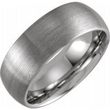 Tungsten 8 mm Domed Band Size 8 with Satin Finish - Siddiqui Jewelers