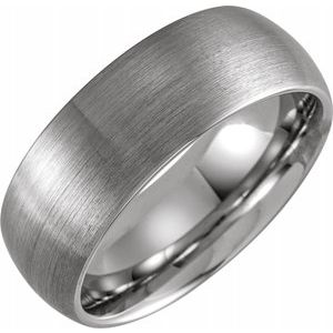 Tungsten 8 mm Domed Band Size 10.5 with Satin Finish - Siddiqui Jewelers