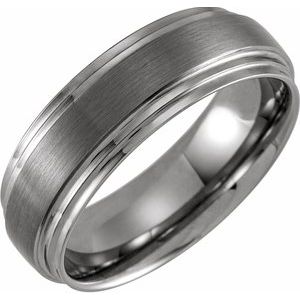 Tungsten 8 mm  Double Edge Band Size 9 - Siddiqui Jewelers