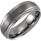 Tungsten 8 mm  Double Edge Band Size 12 - Siddiqui Jewelers