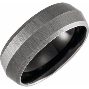 Tungsten 8 mm Knife Edge Band Size 8.5 with Satin Finish - Siddiqui Jewelers