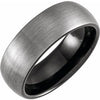 Black PVD Tungsten 8 mm Half Round Band Size 10 with Satin Finish - Siddiqui Jewelers