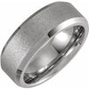 Tungsten 8 mm Beveled-Edge Band Size 7.5 with Ice Finish - Siddiqui Jewelers