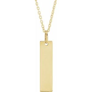 14K Yellow 20x5 mm Bar 20" Necklace - Siddiqui Jewelers