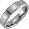 Tungsten 6 mm Faceted Beveled-Edge Band Size 9 - Siddiqui Jewelers