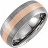 18K Rose Gold PVD Tungsten 8 mm Half Round Band Size 7.5 - Siddiqui Jewelers