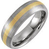 Tungsten & 18K Yellow Gold PVD 6 mm Domed Band Size 8.5 - Siddiqui Jewelers