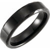 Black PVD Tungsten 6 mm Faceted Beveled-Edge Size 11.5 Band - Siddiqui Jewelers