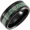 Tungsten 8 mm Beveled-Edge Band with Imitation Meteorite Inlay Size 7.5 - Siddiqui Jewelers