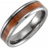 Tungsten 6 mm Beveled-Edge Band with Acacia Wood Inlay Size 11 - Siddiqui Jewelers