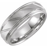 Tungsten 7 mm Grooved Band Size 9.5 with Satin Finish - Siddiqui Jewelers