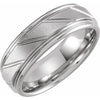 Tungsten 7 mm Grooved Band Size 8 with Satin Finish - Siddiqui Jewelers