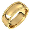 14K Yellow 7 mm Beaded Comfort-Fit Band Size 11 - Siddiqui Jewelers