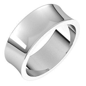 14K White 7 mm Concave Light Band Size 10 - Siddiqui Jewelers