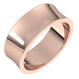 14K Rose 7 mm Concave Light Band Size 10 - Siddiqui Jewelers
