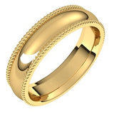 14K Yellow 5 mm Beaded Comfort-Fit Band Size 8 - Siddiqui Jewelers