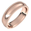 14K Rose 5 mm Beaded Comfort-Fit Band Size 14 - Siddiqui Jewelers