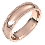 14K Rose 5 mm Beaded Comfort-Fit Band Size 14 - Siddiqui Jewelers