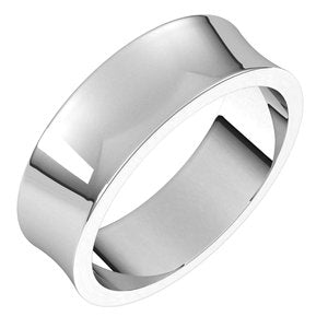 Platinum 6 mm Concave Light Band Size 10 - Siddiqui Jewelers