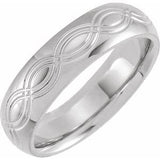 14K White 6 mm Infinity Patterned Band Size 10.5 - Siddiqui Jewelers