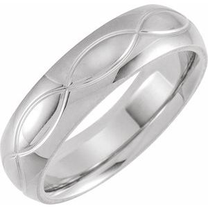 14K White 6 mm Infinity Patterned Band Size 11 - Siddiqui Jewelers