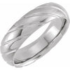 14K White 6 mm Grooved Band Size 11 - Siddiqui Jewelers