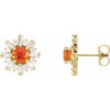 14K Yellow  Fire Opal & 3/4 CTW Diamond Earrings - Siddiqui Jewelers