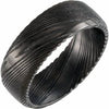 Black Damascus Steel 8 mm Patterned Band Size 11 - Siddiqui Jewelers
