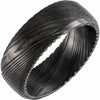 Black Damascus Steel 8 mm Patterned Band Size 12.5 - Siddiqui Jewelers