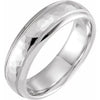 Platinum 6 mm Half Round Band with Hammer Finish & Milgrain Size 9 - Siddiqui Jewelers