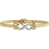 14K Yellow & White 1/8 CTW Diamond Bangle 7.5" Bracelet - Siddiqui Jewelers