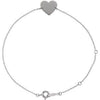 14K White Heart 7-8" Bracelet-Siddiqui Jewelers