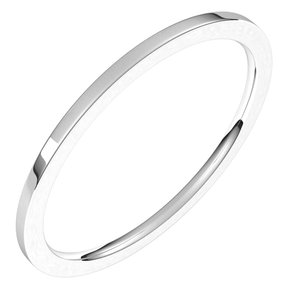 10K White 1 mm Flat Comfort Fit Light Band Size 7 - Siddiqui Jewelers