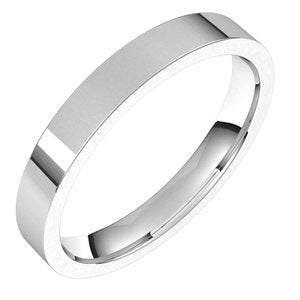 10K White 3 mm Flat Comfort Fit Light Band Size 4.5 - Siddiqui Jewelers