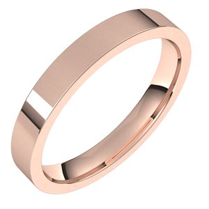 14K Rose 3 mm Flat Comfort Fit Light Band Size 6.5 - Siddiqui Jewelers