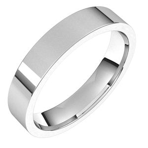 10K White 4 mm Flat Comfort Fit Light Band Size 6.5 - Siddiqui Jewelers