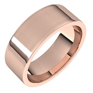 14K Rose 7 mm Flat Comfort Fit Light Band Size 9.5 - Siddiqui Jewelers