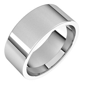14K White 8 mm Flat Comfort Fit Light Band Size 10 - Siddiqui Jewelers
