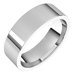 10K White 6 mm Flat Comfort Fit Light Band Size 10.5 - Siddiqui Jewelers