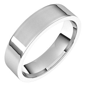 10K White 5 mm Flat Comfort Fit Light Band Size 11 - Siddiqui Jewelers