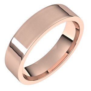 14K Rose 5 mm Flat Comfort Fit Light Band Size 10 - Siddiqui Jewelers