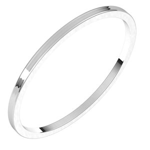 14K White 1 mm Flat Ultra-Light Band Size 8 - Siddiqui Jewelers