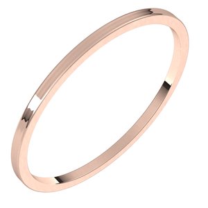 14K Rose 1 mm Flat Ultra Light Band Size 7 - Siddiqui Jewelers