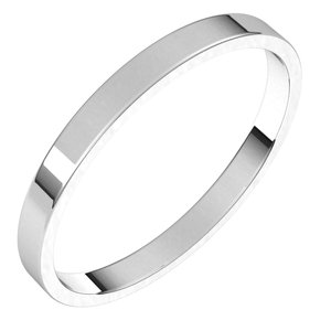 10K White 2 mm Flat Ultra-Light Band Size 4 - Siddiqui Jewelers
