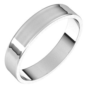 10K White 4 mm Flat Ultra-Light Band Size 10 - Siddiqui Jewelers