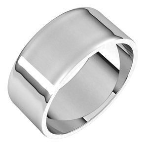 10K White 8 mm Flat Ultra-Light Band Size 11 - Siddiqui Jewelers